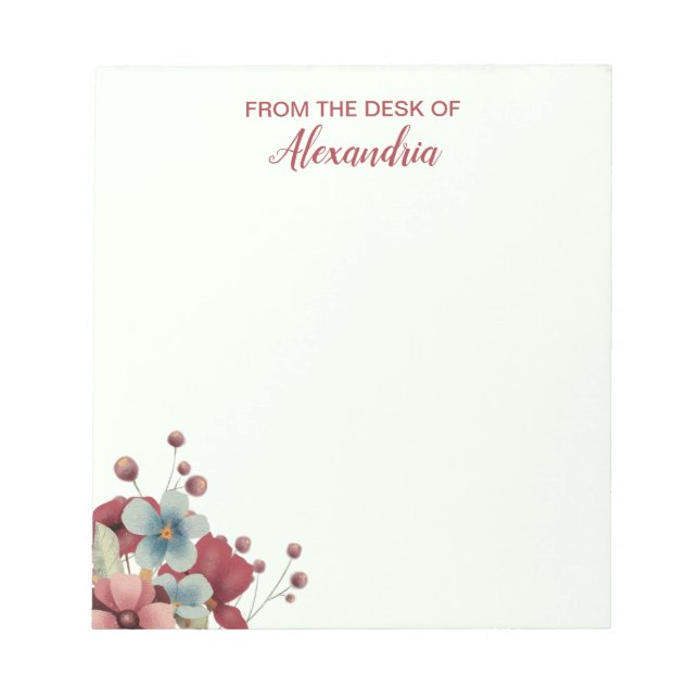 Colorful Wildflowers Personalized Notepad (Front)