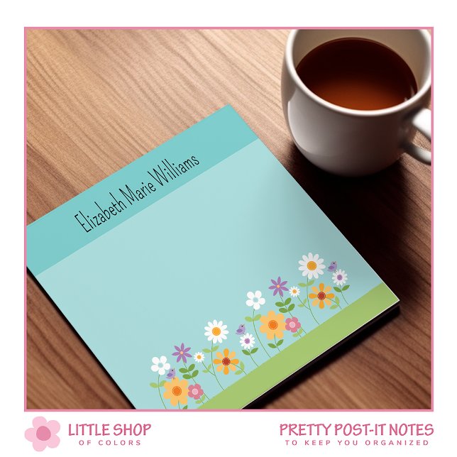 Colorful Wildflowers Personalized Post-it Notes (Creator Uploaded)