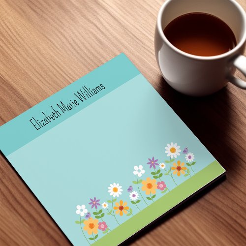 Colorful Wildflowers Personalized Post_it Notes
