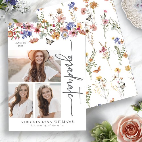Colorful Wildflowers Photo Graduation