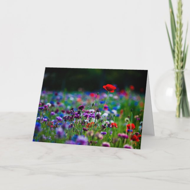 Colorful Wildflowers photo greeting card (Front)
