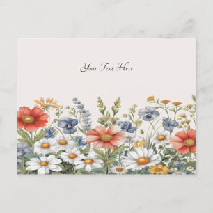 Colorful Wildflowers Postcard