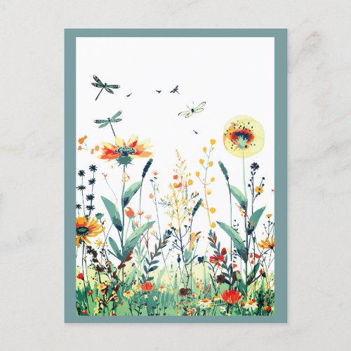 Colorful  Wildflowers  Postcard