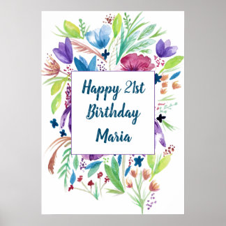 Colorful wildflowers poster