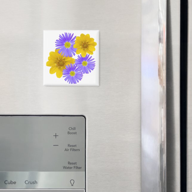 Colorful Wildflowers Purple Yellow Photos Magnet (In Situ (Fridge))