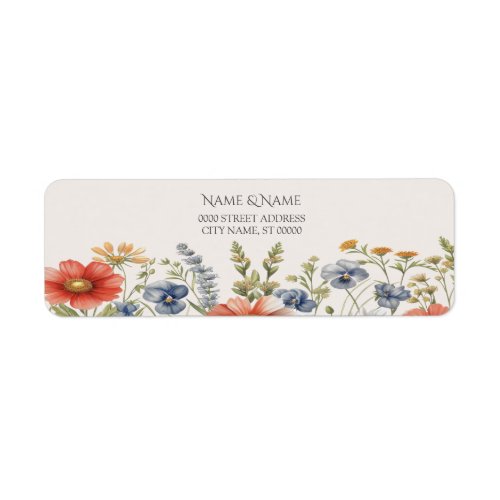 Colorful Wildflowers Return Address Label