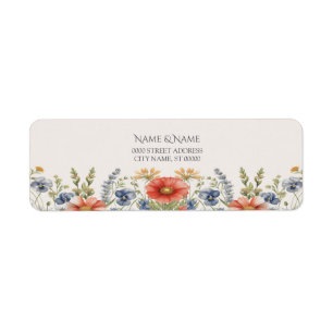 Colorful Wildflowers Return Address Label
