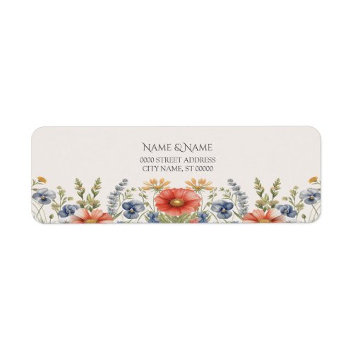 Colorful Wildflowers Return Address Label