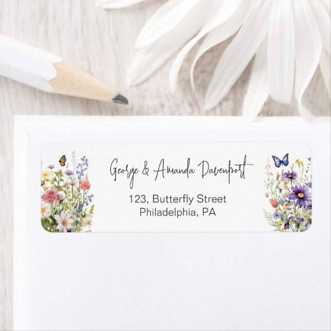 Colorful Wildflowers Return address label (Insitu)