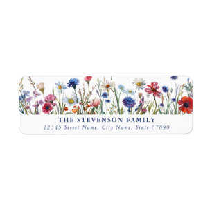 Colorful Wildflowers Return Address Labels