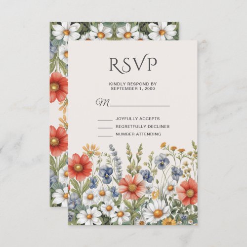 Colorful Wildflowers RSVP Card