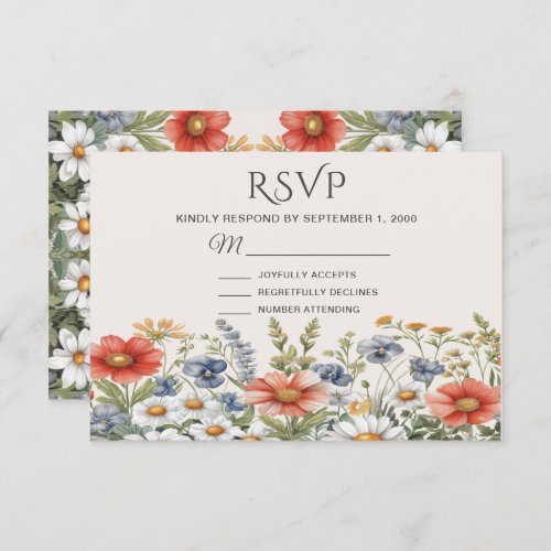 Colorful Wildflowers RSVP Card