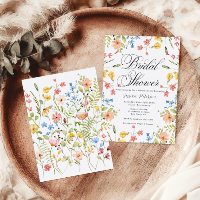 Colorful Wildflowers Rustic Garden Bridal Shower  Invitation (Creator Uploaded)