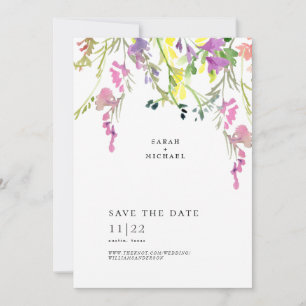 Colorful Wildflowers Save The Date
