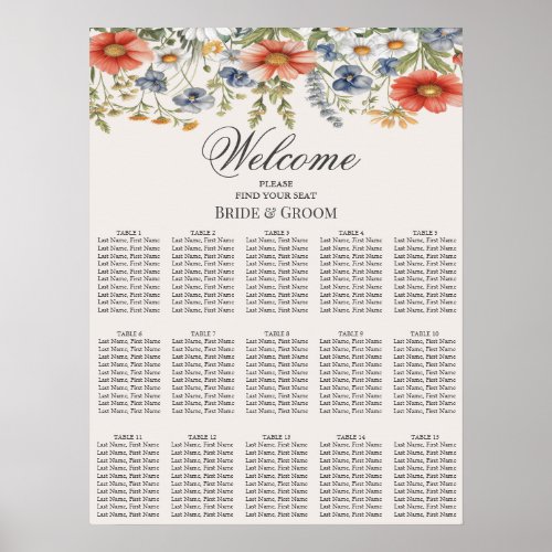 Colorful Wildflowers Seating Chart