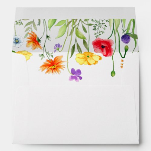 Colorful wildflowers spring envelopes 5x7 card
