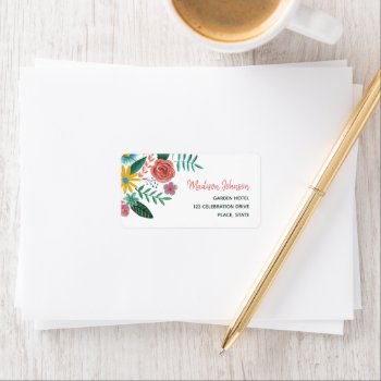 Colorful Wildflowers Spring Florals Watercolors Label by CartitaDesign at Zazzle
