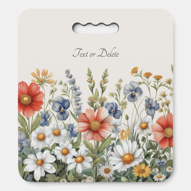 Colorful Wildflowers Stadium Seat Cushion (Front Vertical)