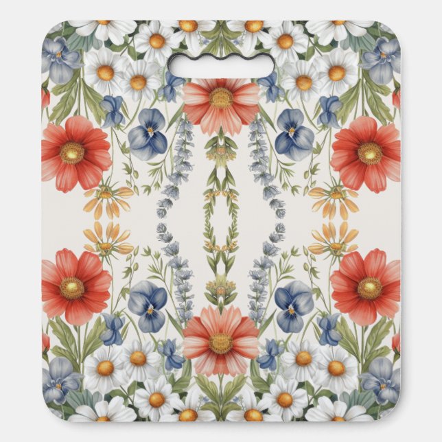 Colorful Wildflowers Stadium Seat Cushion (Front Vertical)