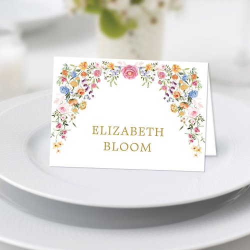Colorful Wildflowers Table Seating Place Cards