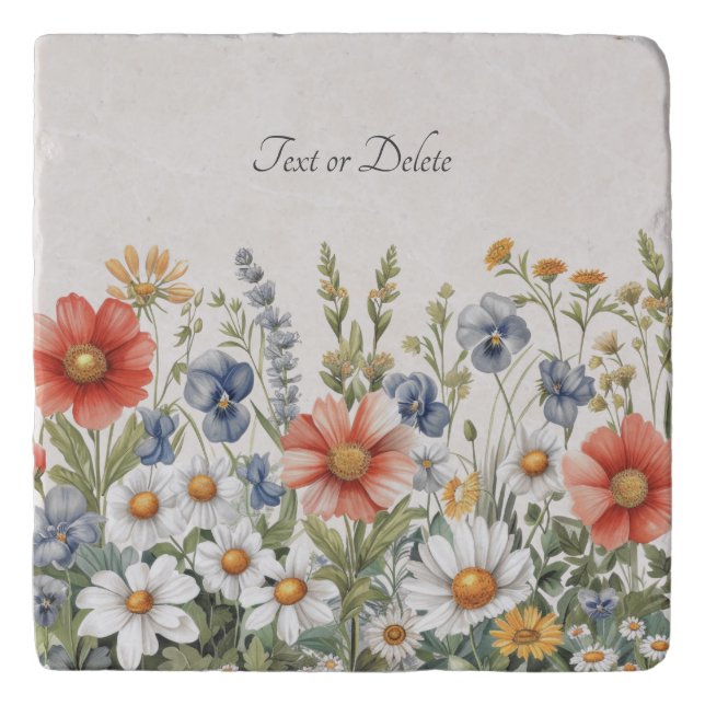 Colorful Wildflowers Trivet (Front)