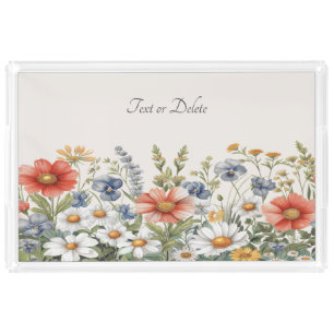 Colorful Wildflowers Vanity Tray