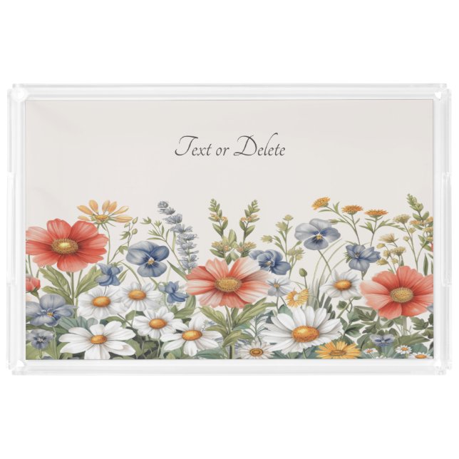 Colorful Wildflowers Vanity Tray (Front)
