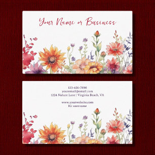 Colorful Wildflowers Vibrant Flower Garden Floral Business Card