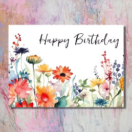 Colorful Wildflowers Vibrant Flowers Birthday Card