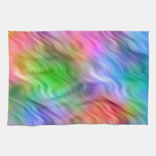 Colorful Wildflowers Wavy Texture Towel