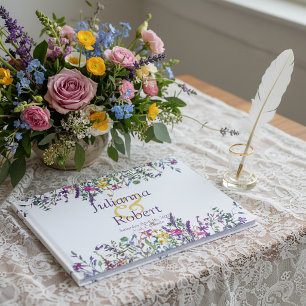 Colorful wildflowers  wedding  guest book