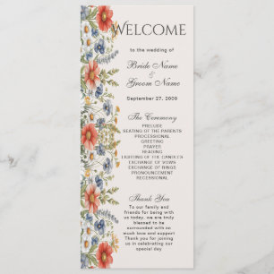 Colorful Wildflowers Wedding Program