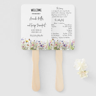 Colorful Wildflowers wedding program fan