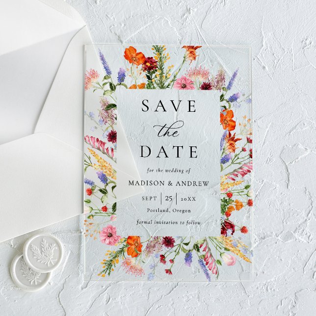 Colorful Wildflowers Wedding Save the Date (Creator Uploaded)