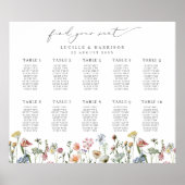 Colorful Wildflowers Wedding Seating Plan Poster | Zazzle