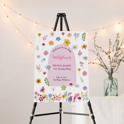 Colorful Wildflowers Welcome Sign Foam Boards
