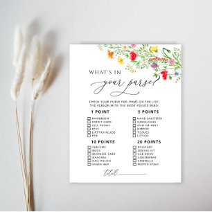 Colorful wildflowers what's in your purse game