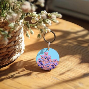 colorful wildlife cheetah animal face pattern keychain