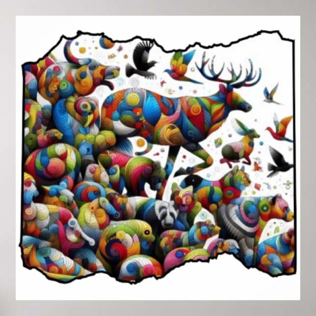 Colorful Wildlife — wild bursts Poster (Front)