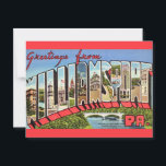 Colorful Williamsport PA Postcard<br><div class="desc">Very colorful retro postcard for Williamsport,  Pennsylvania repurposed!</div>