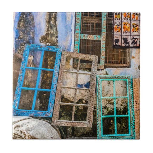 Colorful window frames ceramic tile (Front)