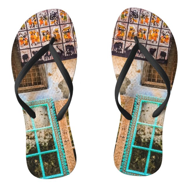 Colorful window frames flip flops (Footbed)