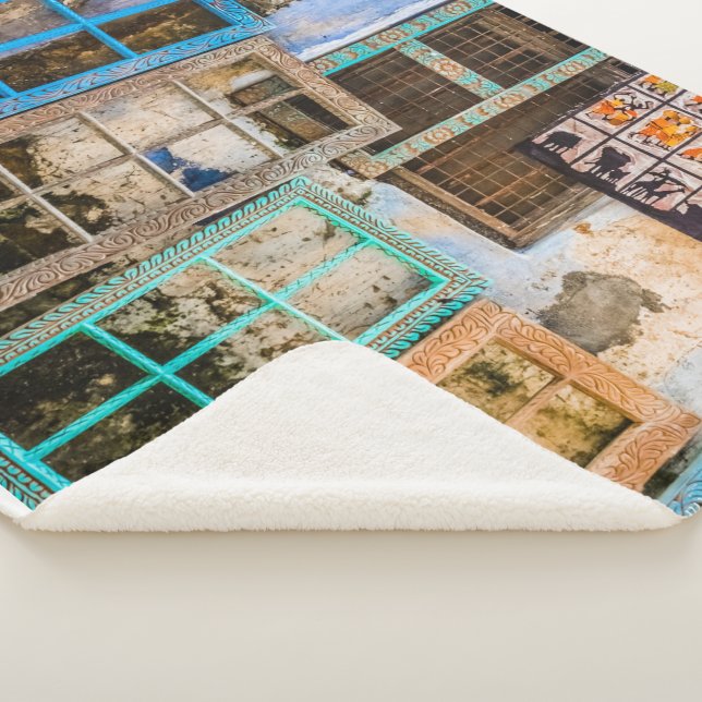 Colorful window frames sherpa blanket (3/4)