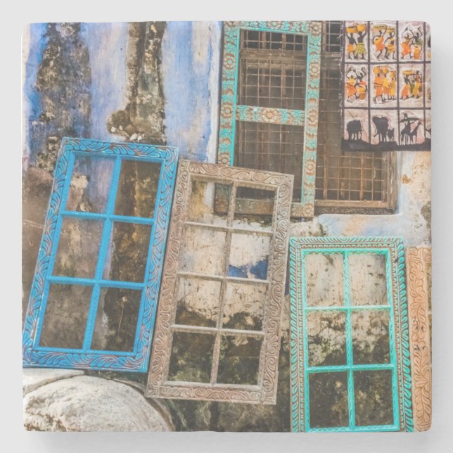 Colorful window frames stone coaster (Front)