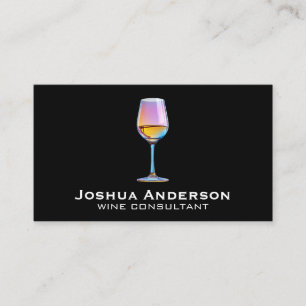 Colorful Wine Glass Vineyard Restaurant Business Card