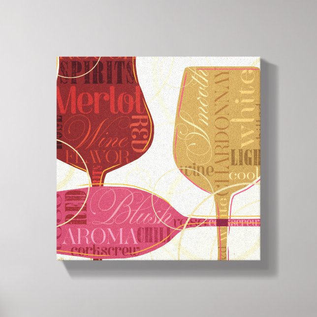 Colorful Wine Glasses Canvas Print (Front)