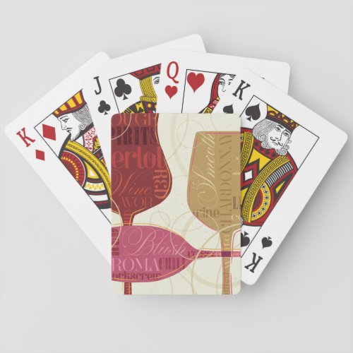 Colorful Wine Glasses Playing Cards