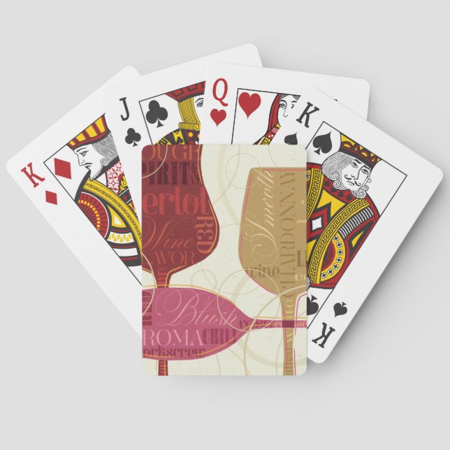 Colorful Wine Glasses Poker Cards (Back)