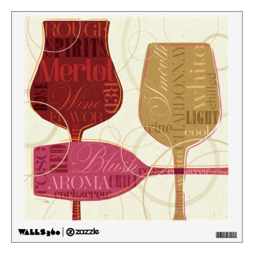 Colorful Wine Glasses Wall Decal
