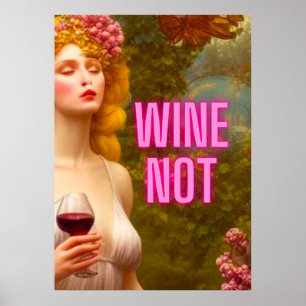 Colorful Wine Mom Quote Wine Not Retro Styled Poster